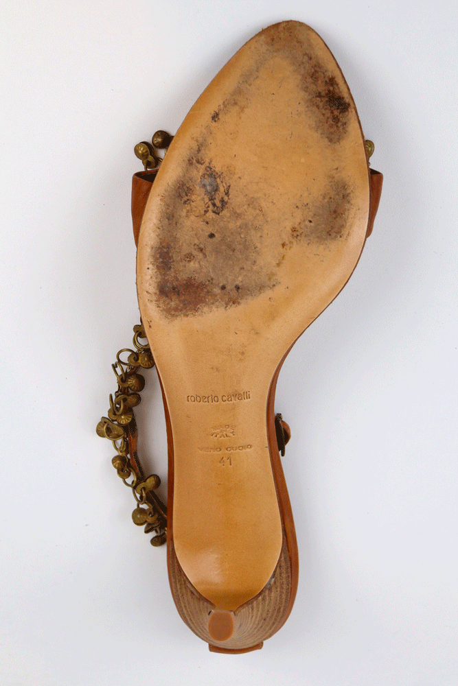 Roberto Cavalli Charm Strap Cheetah Sandals