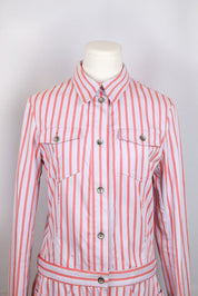 Versus Versace SS 2002 Pink and Orange Striped Trench