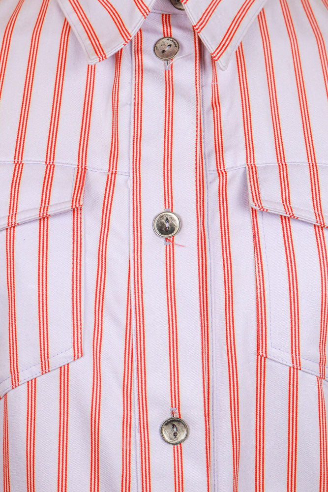 Versus Versace SS 2002 Pink and Orange Striped Trench