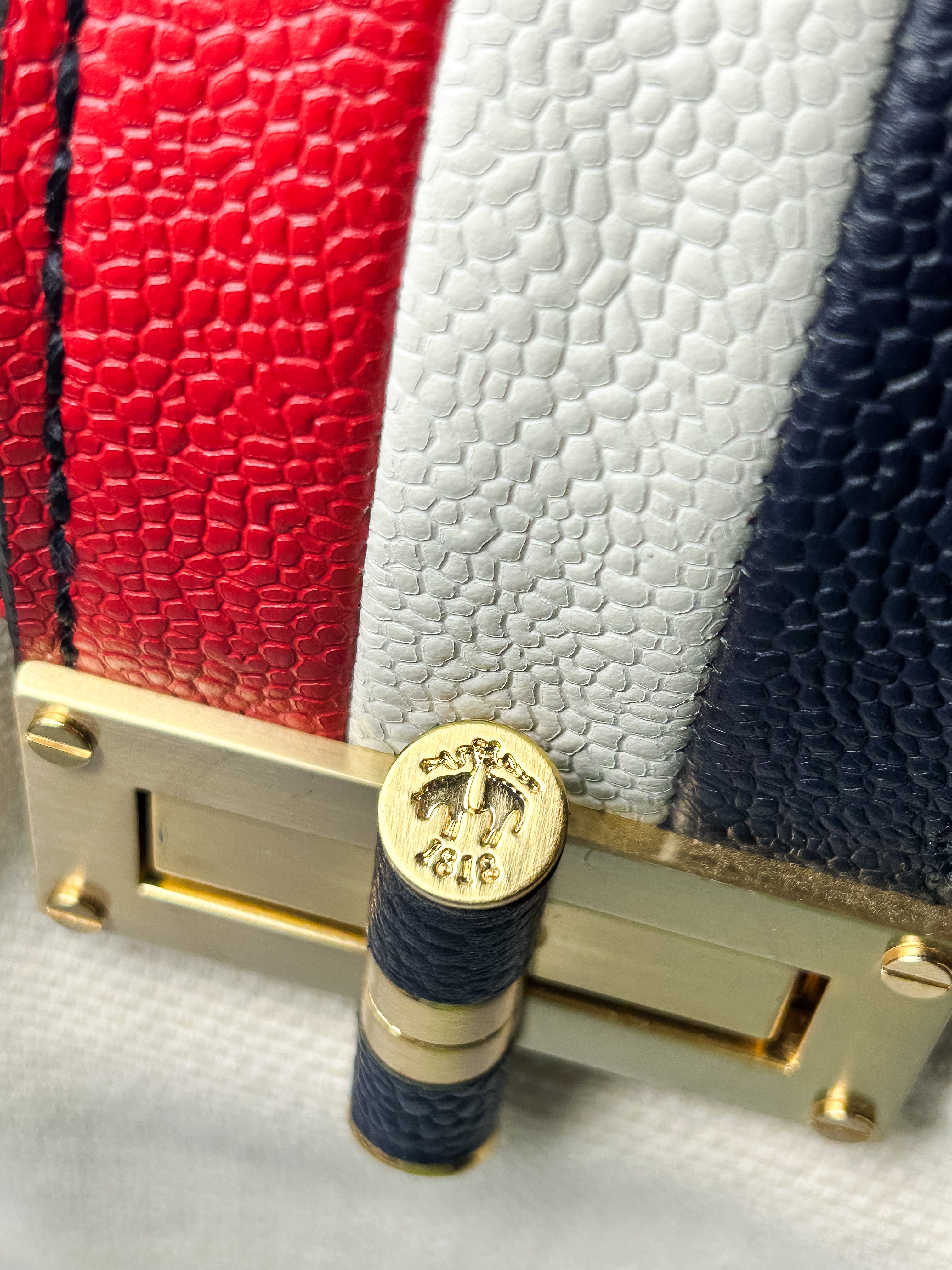 Black Fleece by Thom Browne for Brooks Brothers 2000s Canvas & Leather Colorblock Bowler Bag