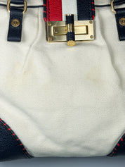 Black Fleece by Thom Browne for Brooks Brothers 2000s Canvas & Leather Colorblock Bowler Bag