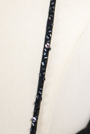 Italian 2000s Black Silk Beaded Asymmetrical Dress