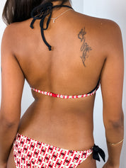 Occhi Verdi by La Perla 2000s Red Geometric Print Bikini & Mini Dress Set - S