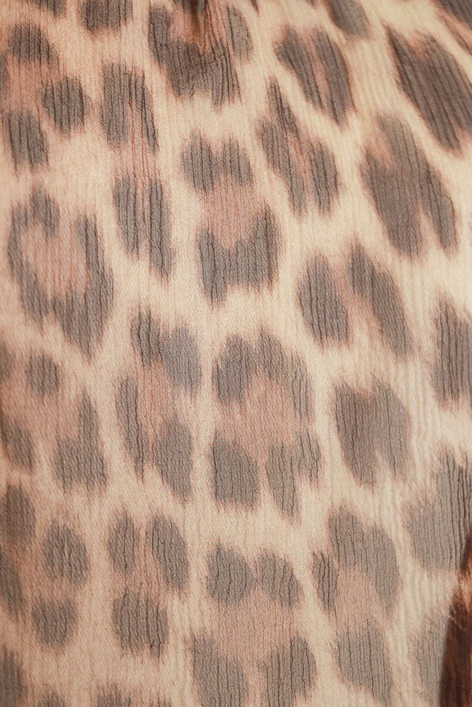 Blumarine 2000s Leopard Print Silk Ribbed Sweater