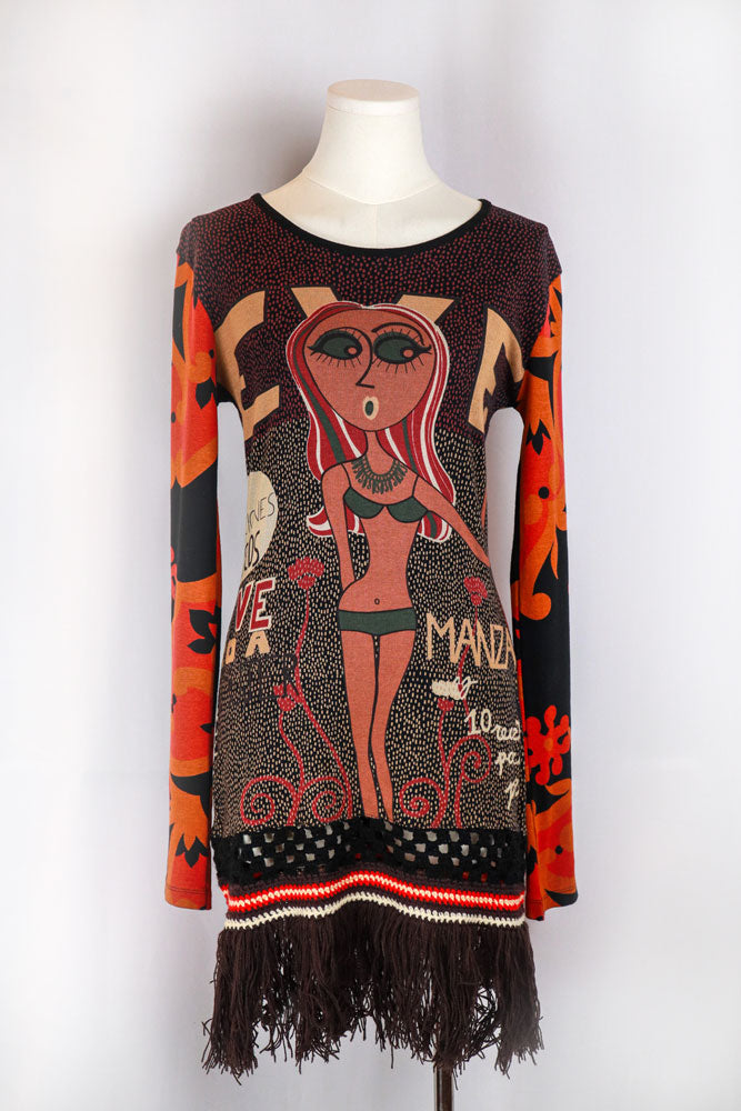 Custo Barcelona 2000s Graphic Bikini-Woman Dress