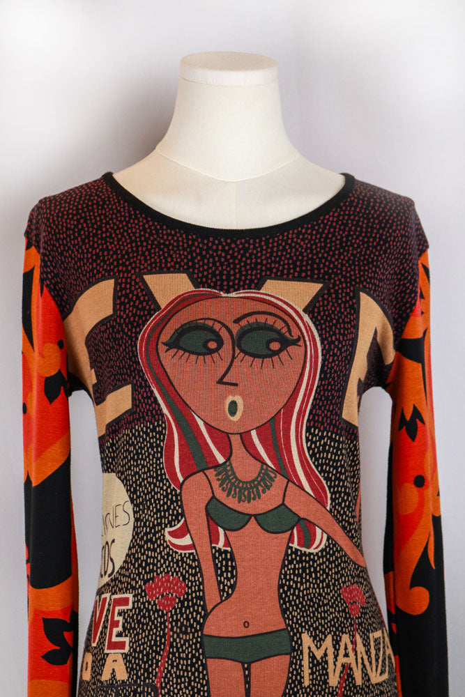 Custo Barcelona 2000s Graphic Bikini-Woman Dress