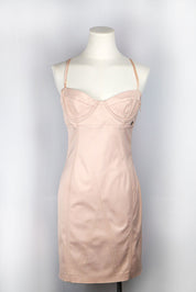 Galliano 2000s Blush Pink Bustier Bodycon Dress