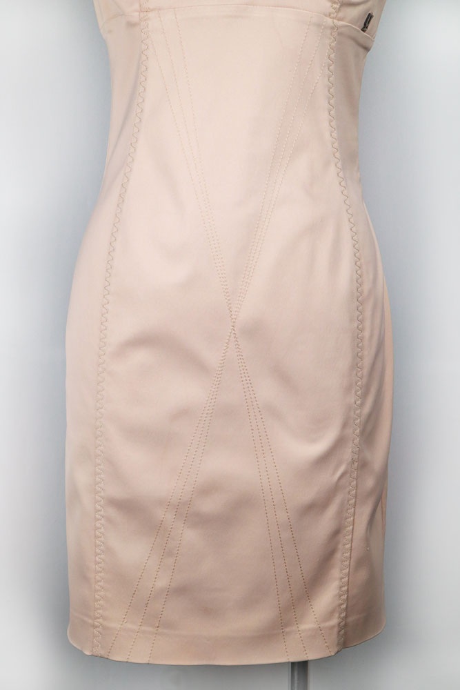 Galliano 2000s Blush Pink Bustier Bodycon Dress
