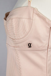 Galliano 2000s Blush Pink Bustier Bodycon Dress
