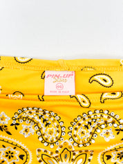 Pin-Up Stars 2000s Yellow Bandana Rhinestone Bikini - M/L