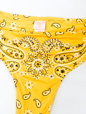Pin-Up Stars 2000s Yellow Bandana Rhinestone Bikini - M/L
