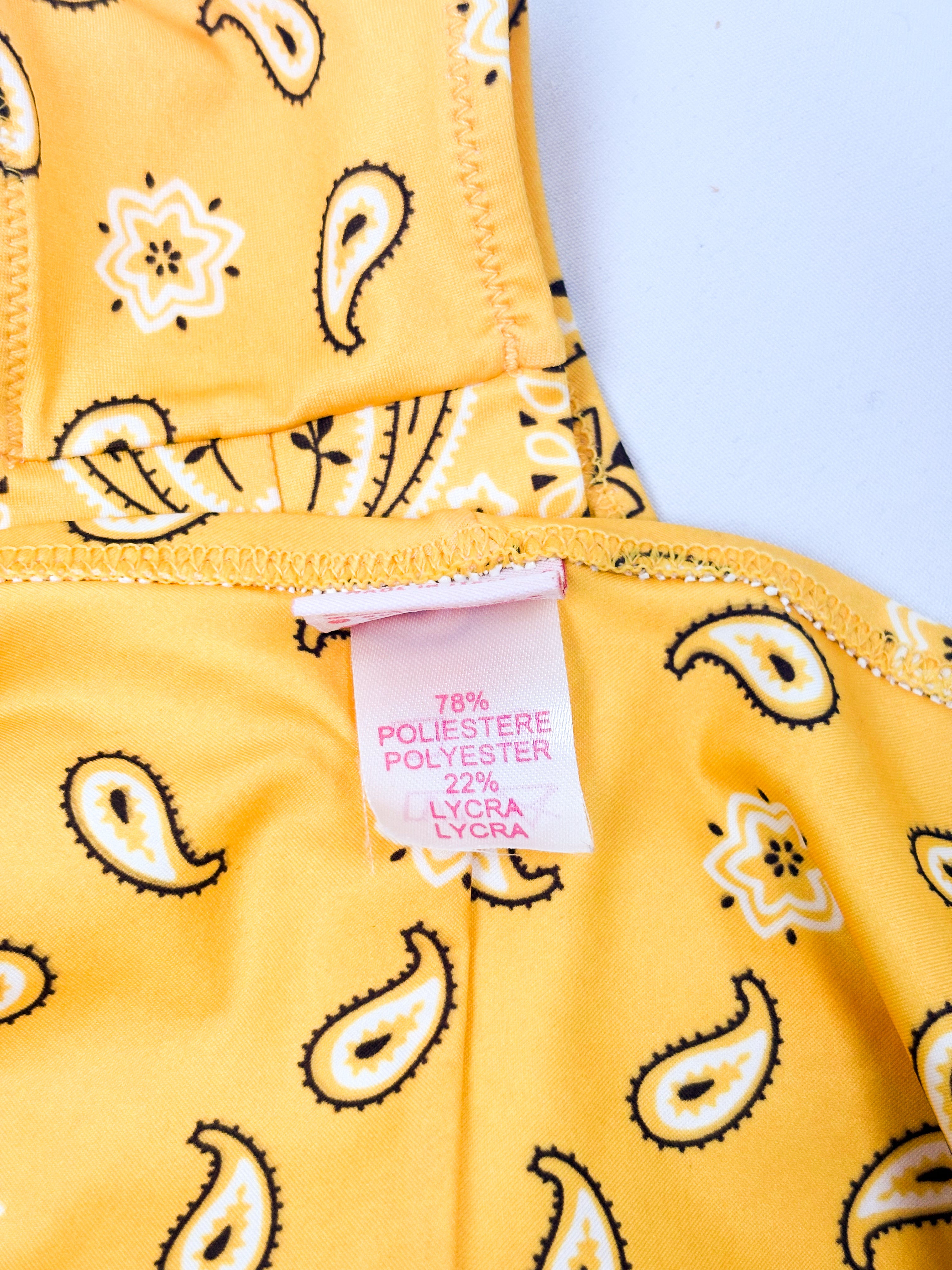 Pin-Up Stars 2000s Yellow Bandana Rhinestone Bikini - M/L