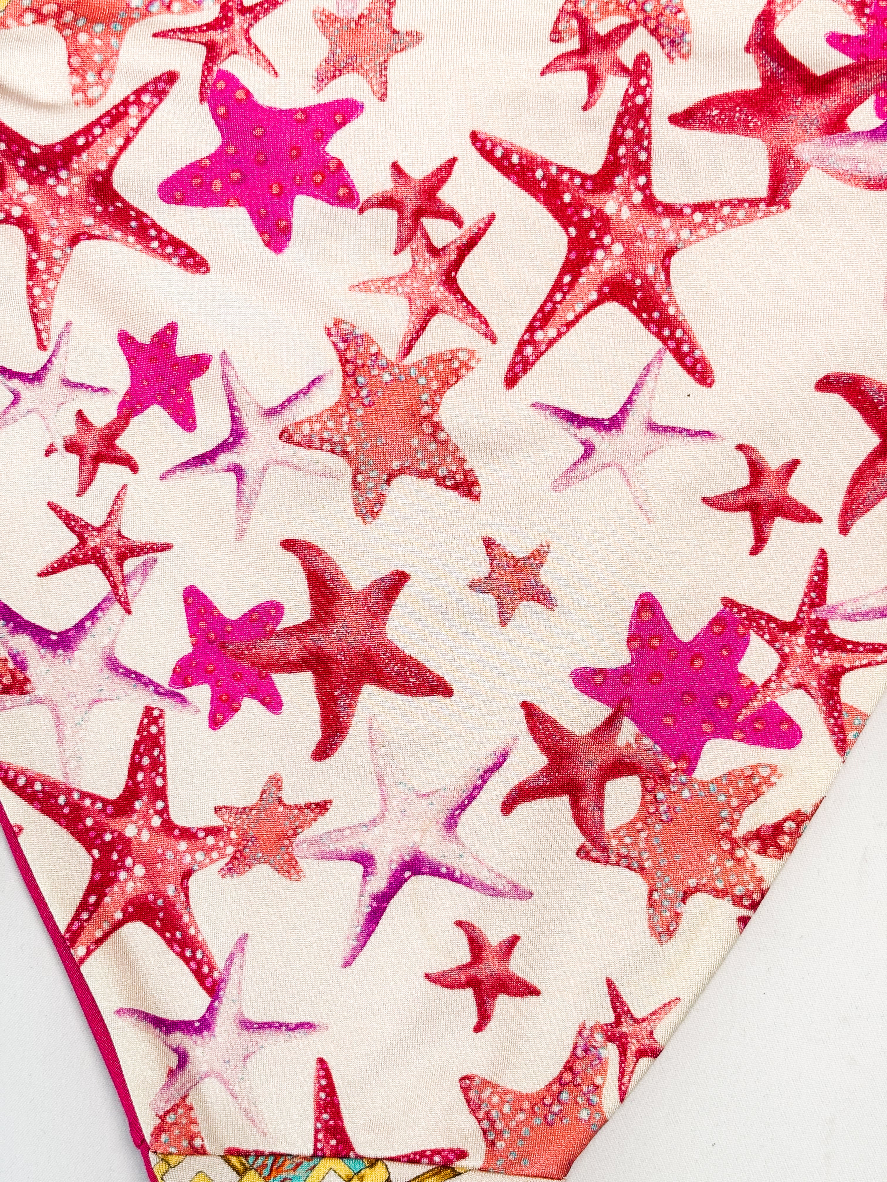 Blumarine Beachwear 2000s Coral Print Triangle String Bikini - M/L