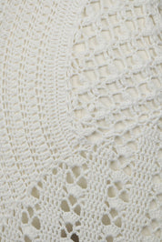 Just Cavalli 2005 White Crochet Mini Dress with Ruffle Hem