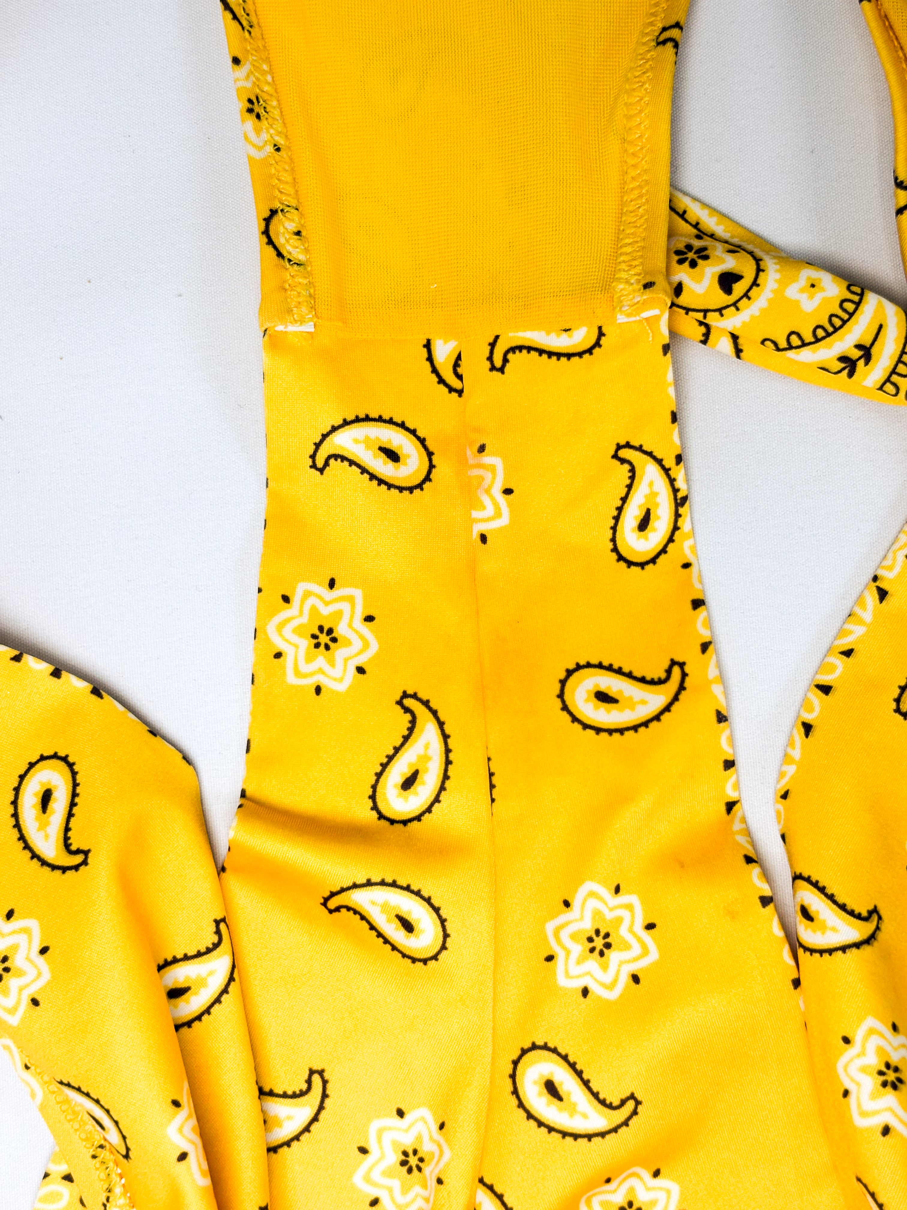 Pin-Up Stars 2000s Yellow Bandana Rhinestone Bikini - M/L