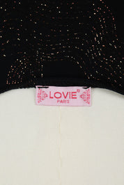 2000s Black Metallic Beaded Slip Dress