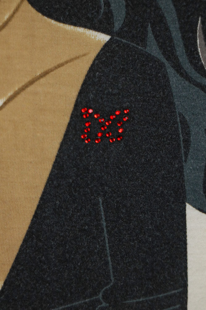 Custo Barcelona 2000s Drop Waist Black Graphic Woman Mini Dress