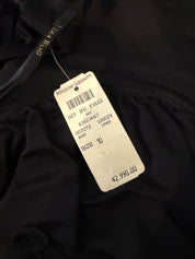 Vera Wang 2000s Black Draped Ruffle Maxi Gown - M/L