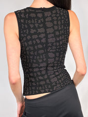 Plein Sud 2000s Black Studded Sleeveless Top - S