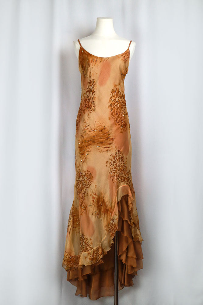 Gianfranco Alfaci Leopard and Sequin Maxi Dress