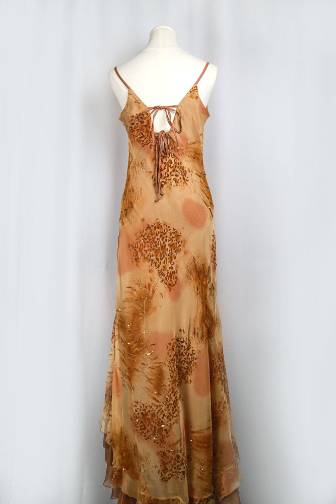 Gianfranco Alfaci Leopard and Sequin Maxi Dress