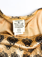 Chiara Biasi 2010s Gold Scarab Print Bandeau Bikini Set - S