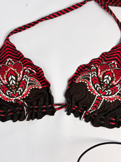 Pin-Up Stars 2000s Red Boho Western Triangle Bikini - S