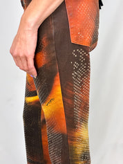 Roberto Cavalli FW 2000 Crystal Embellished Tiger Print Jeans - W28/29