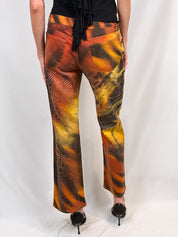 Roberto Cavalli FW 2000 Crystal Embellished Tiger Print Jeans - W28/29