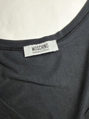 Moschino Cheap and Chic 2000s Black CIAO! Gold Embroidered Bodycon Mini Dress - S/M
