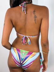 Pin-Up Stars 2000s Rainbow Sequin Mismatched Bikini Set - S