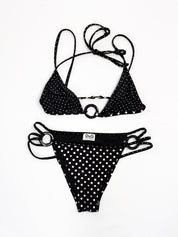 D&G Dolce & Gabbana 2000s Black and White Polka Dot Bikini Set - S