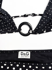 D&G Dolce & Gabbana 2000s Black and White Polka Dot Bikini Set - S