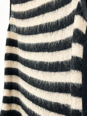 Ferre Studio 2000s Black Cream Stripe Mohair Blend Turtleneck Vest - S
