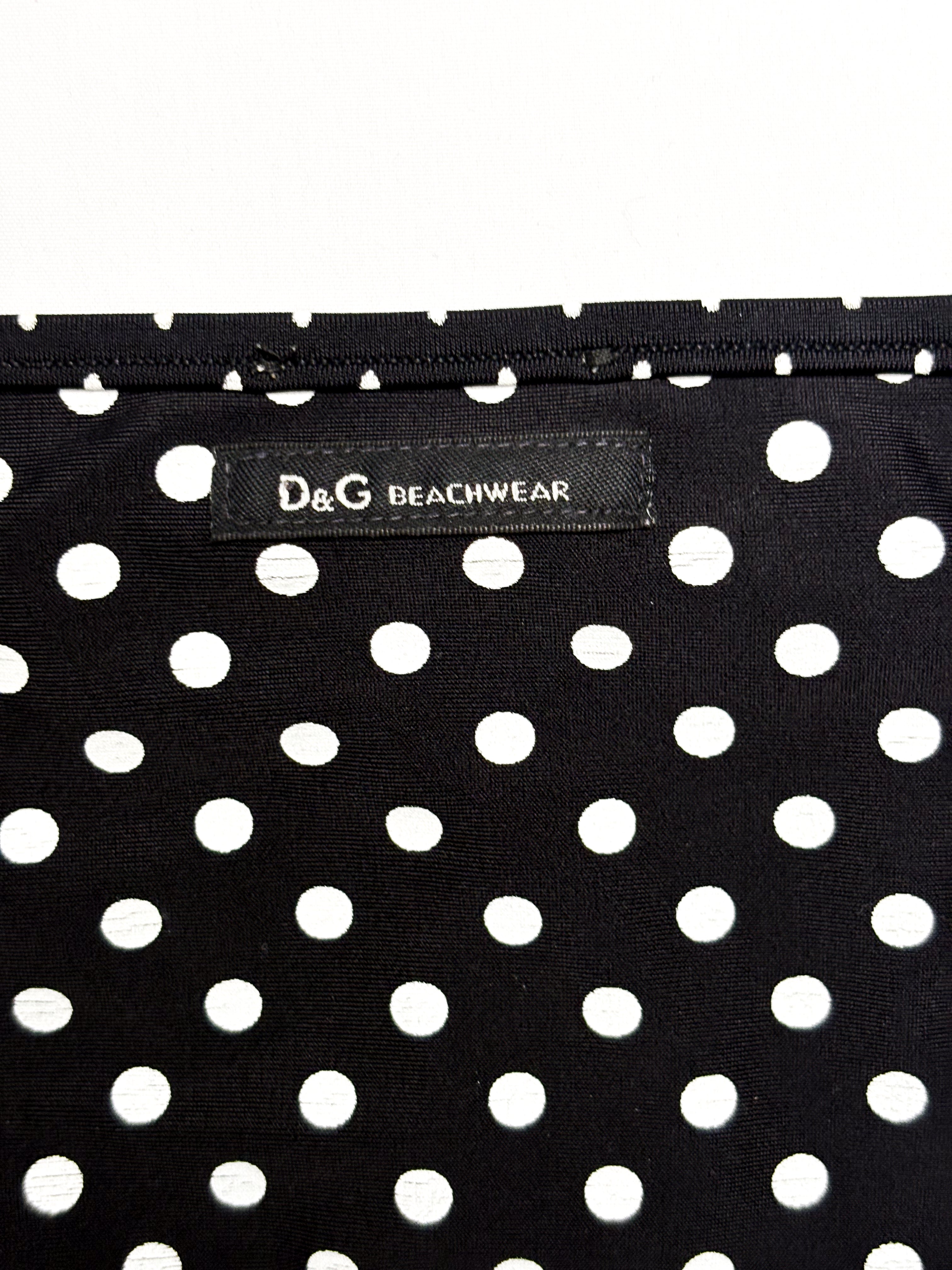 D&G Dolce & Gabbana 2000s Black and White Polka Dot Bikini Set - S