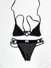 D&G Dolce & Gabbana 2000s Black and White Polka Dot Bikini Set - S
