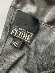 Gianfranco Ferré 2000s Pewter Metallic Mock Neck Top - S/M