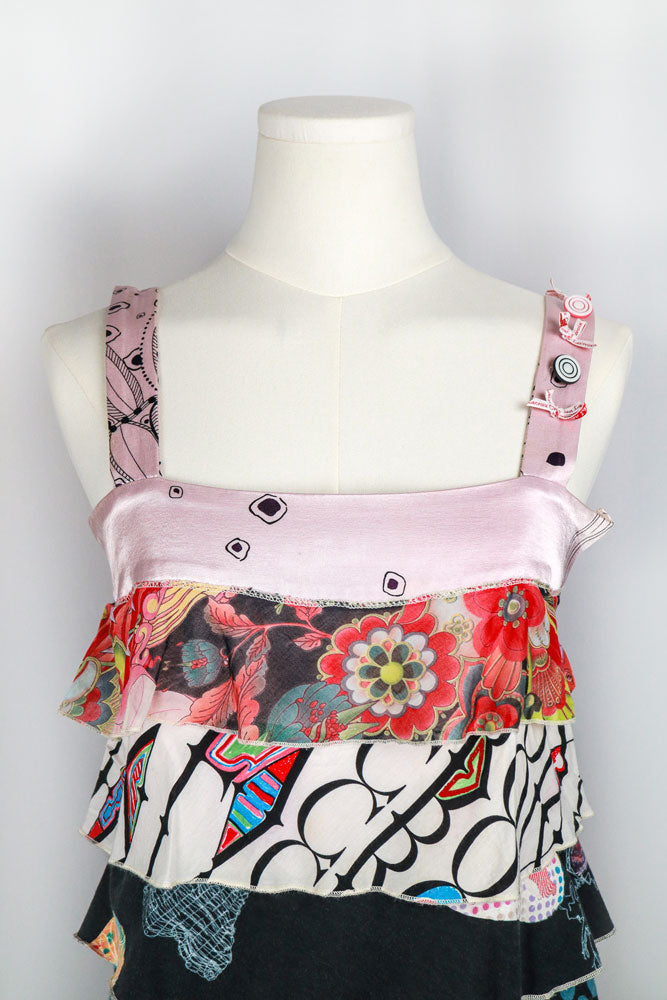 Christian Lacroix 2000s Patchwork Polka Dot Layered Dress