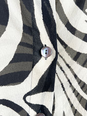 Studio 0101 by Ferre 1990s Zebra Print Silk Blend Blouse - M