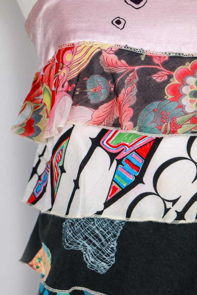 Christian Lacroix 2000s Patchwork Polka Dot Layered Dress