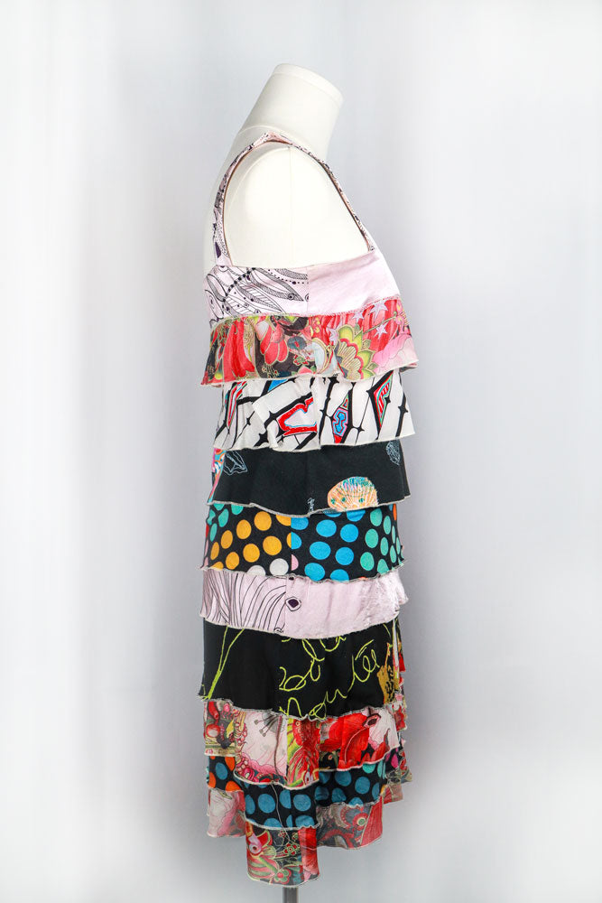 Christian Lacroix 2000s Patchwork Polka Dot Layered Dress