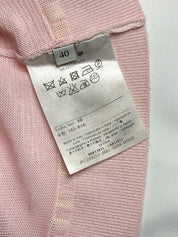 Valentino 2010s Pale Pink Silk Knit 3/4 Sleeve Top - S/M