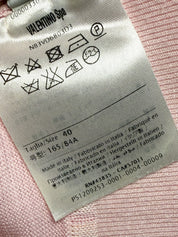 Valentino 2010s Pale Pink Silk Knit 3/4 Sleeve Top - S/M