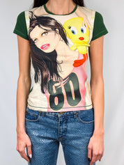 Custo Barcelona 2000s Tweety Illustrated Ringer Graphic Tee - S