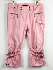 Just Cavalli 2000s Pink Moto Cargo Capri Pants - W32