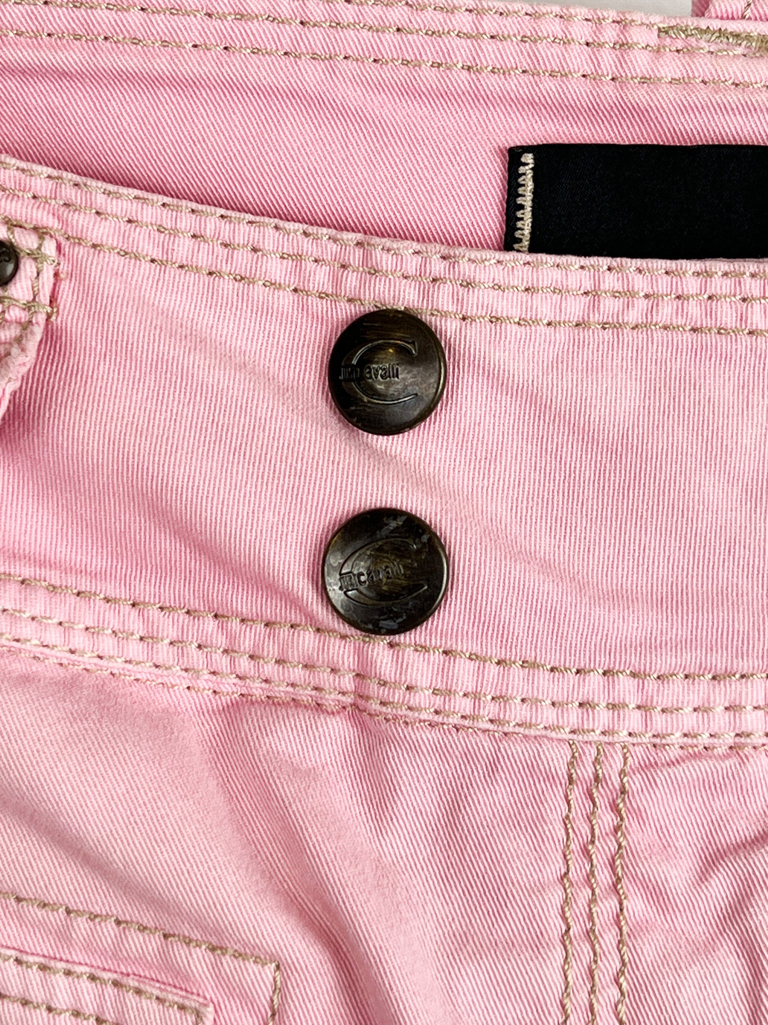 Just Cavalli 2000s Pink Moto Cargo Capri Pants - W32