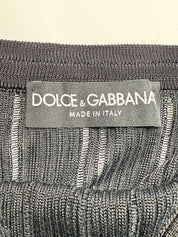 Dolce & Gabbana 2000s Black Ribbed Knit DG Bow Tank - M/L