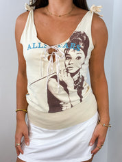 Ringspun 2000s Cream Studio 54 Holly Golightly Graphic Tank - M/L