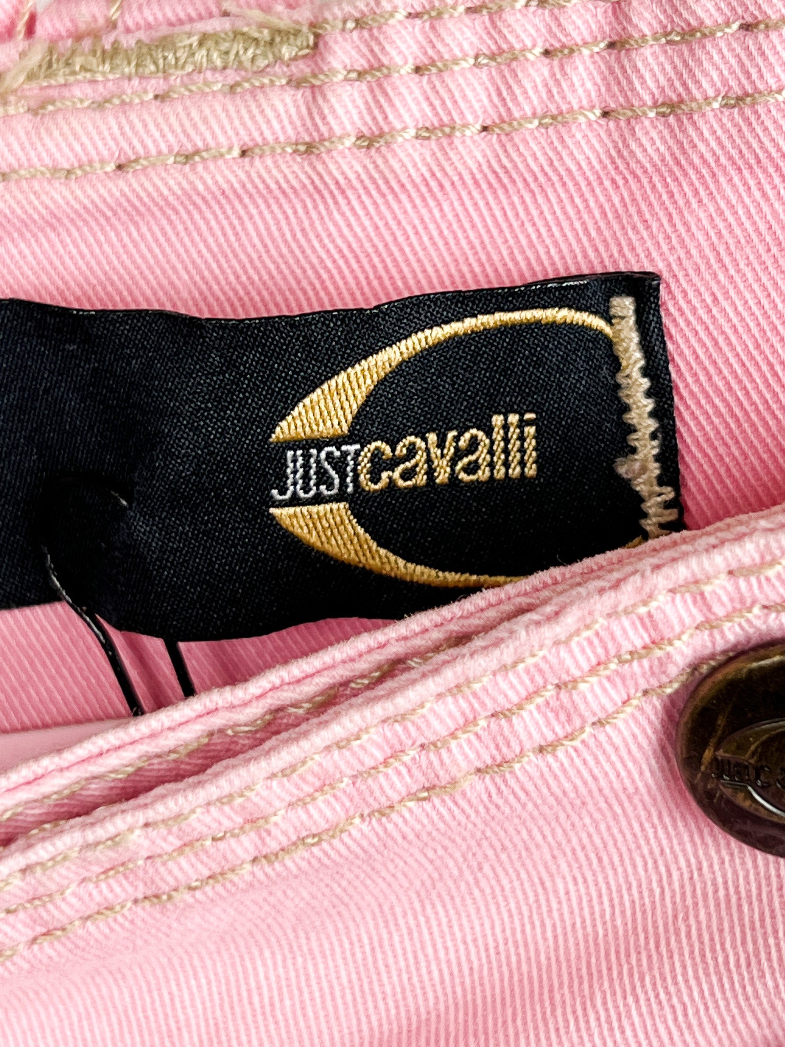 Just Cavalli 2000s Pink Moto Cargo Capri Pants - W32