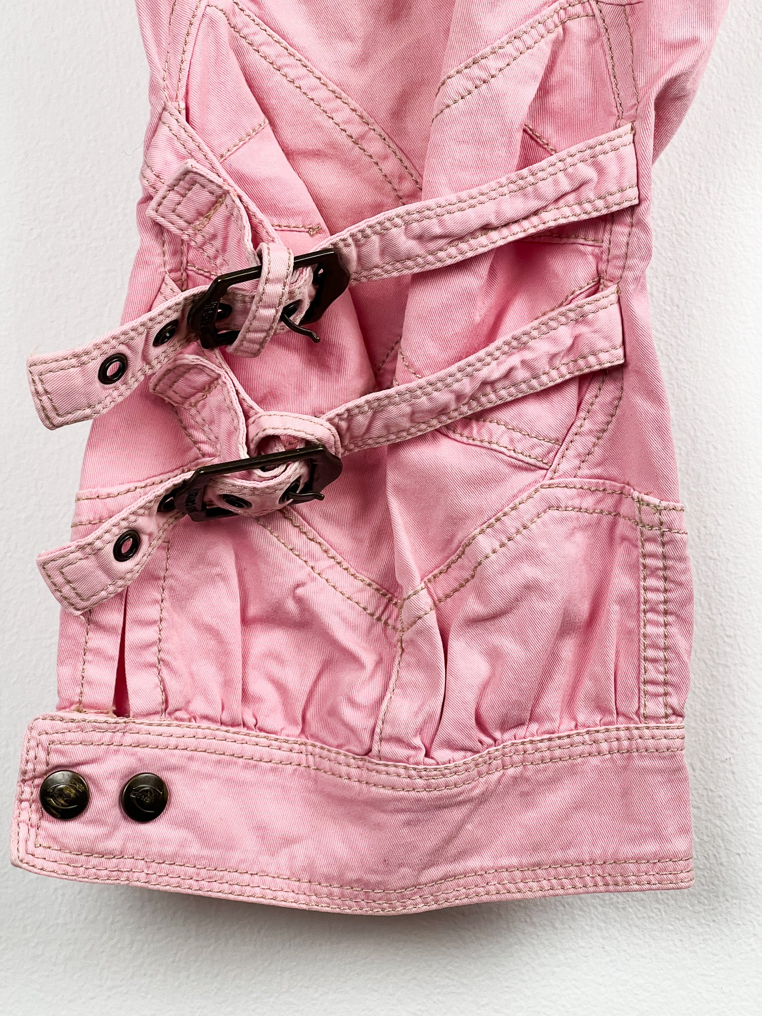Just Cavalli 2000s Pink Moto Cargo Capri Pants - W32